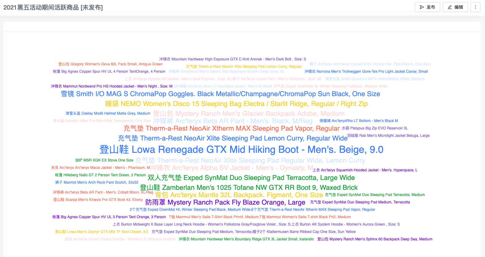 2021年黑五最活跃商品